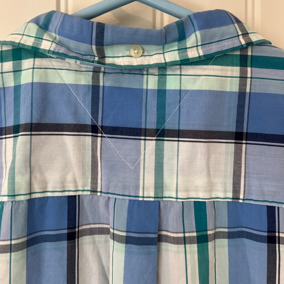 Tommy Hilfiger Blue and Green Plaid Button Down Shirt Size XL - Picture 7 of 11